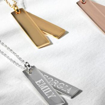 Personalised Twin Tag Rose Gold Plated Necklace, 3 of 10