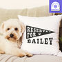 'Reserved For' Pennant Personalised Pet Cushion, thumbnail 1 of 2