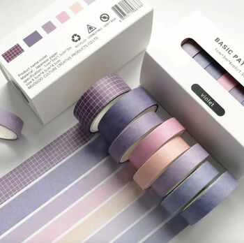 Colour Pattern Journal Washi Tape Set, 5 of 8