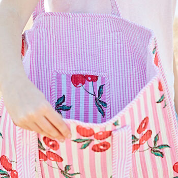 Fair Trade Cherry Quilted Cotton Tote Bag, 5 of 5