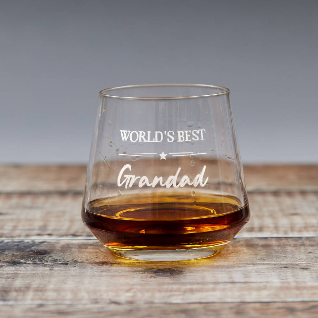 Personalised 'World's Best Grandad' Whisky Glass, 1 of 5