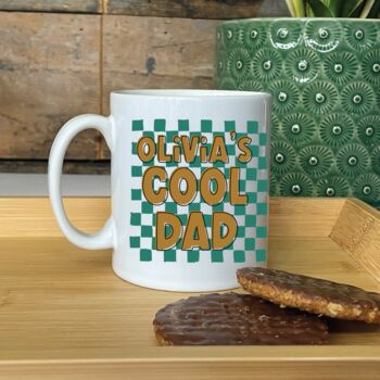 Personalised Checkerboard Cool Dad Mug, 2 of 3