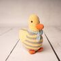 Handmade Duck Stripy Yellow Fair Trade Toy, thumbnail 5 of 6