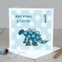 Personalised Dinosaur Boy's Birthday Card, thumbnail 1 of 1