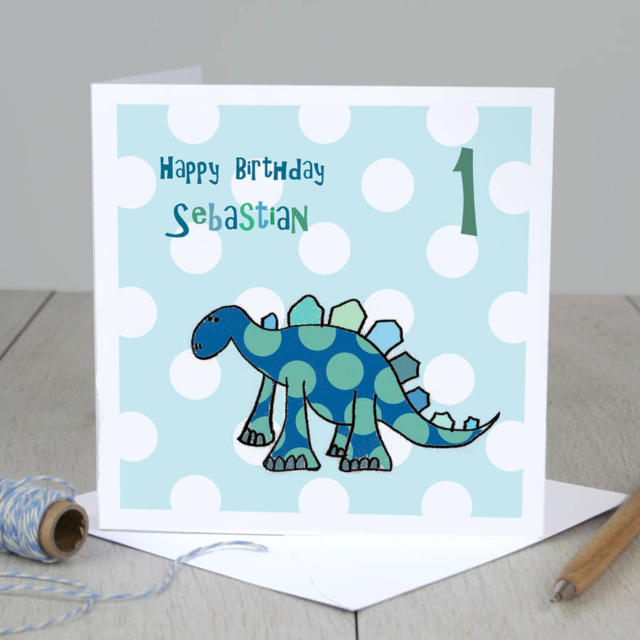 Personalised Dinosaur Boy's Birthday Card