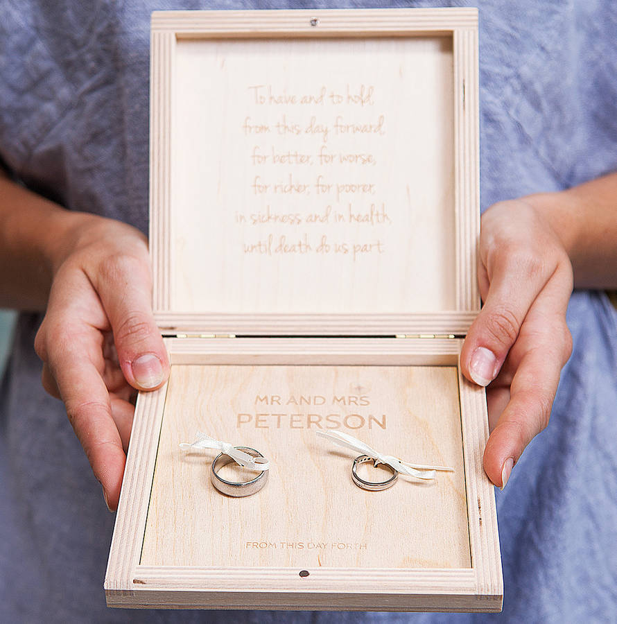 Personalised Heart Couples Wedding Ring Box By Clouds and Currents