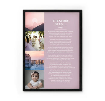 Personalised Wedding Photos And Text Art Print, 11 of 12