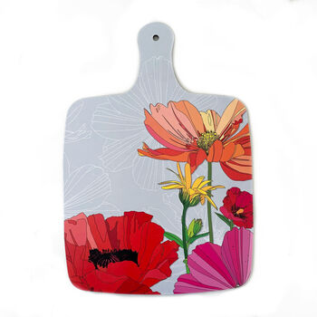 Heat Resistant Large Chopping Board Summer Poppies, 6 of 10