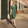 Mabel Dress In Green Polka Vintage 1940s Style, thumbnail 2 of 2