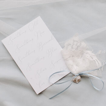 Celestial Ivory And Blue Satin Garter, 8 of 9