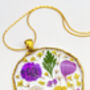 Medium Necklace With Violets, Purple And Yellow Flowers, thumbnail 9 of 12