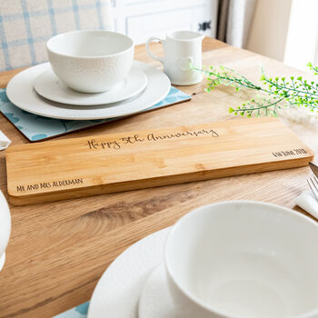 Personalised 5th Anniversary Wood Gift Serving Board, 4 of 5