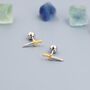 Sterling Silver Tiny Little Dagger Sword Screw Back Earrings, thumbnail 2 of 10