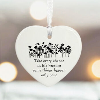 Personalised Porcelain Heart | Take Every Chance Decor Gift, 2 of 2