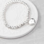 Personalised Sterling Silver Heart Beaded Bracelet, thumbnail 3 of 4
