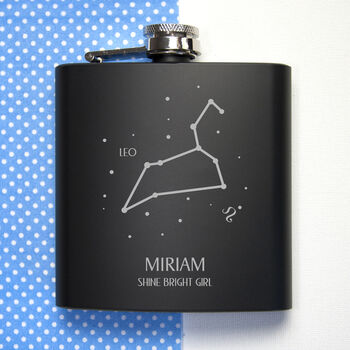 Personalised Star Sign Hip Flask, 4 of 12
