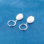 Freshwater Pearl Drop Hoop Earrings, Irregular Pearl Earrings, thumbnail 5 of 7