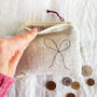 Embroidered Linen Bows Purse, thumbnail 4 of 8