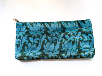 Colourful Sari Zipper Pouches, Pencil Case, Clutch Bag, Ethically Handmade In India, 2 of 11