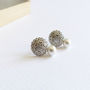 Silver Plated Flower Cluster Pearl Earrings, thumbnail 4 of 4