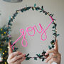 Joy Holly Fairy Light Wreath, thumbnail 2 of 4