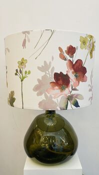 Olive 29cm Recycled Handmade Glass Table Lamp, 5 of 9