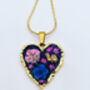 Heart Necklace With Flowers In Black Lacquer, thumbnail 4 of 9