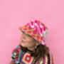 Knitted Patchwork Pink And Green Bucket Hat, thumbnail 7 of 12