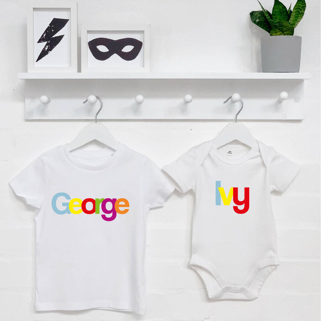 Personalised Multicoloured Baby And Child Set, 1 of 4
