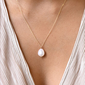 9ct Solid Gold Pearl Pendant Necklace, 4 of 5
