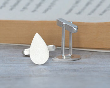 Raindrop Cufflinks In Sterling Silver, 2 of 3