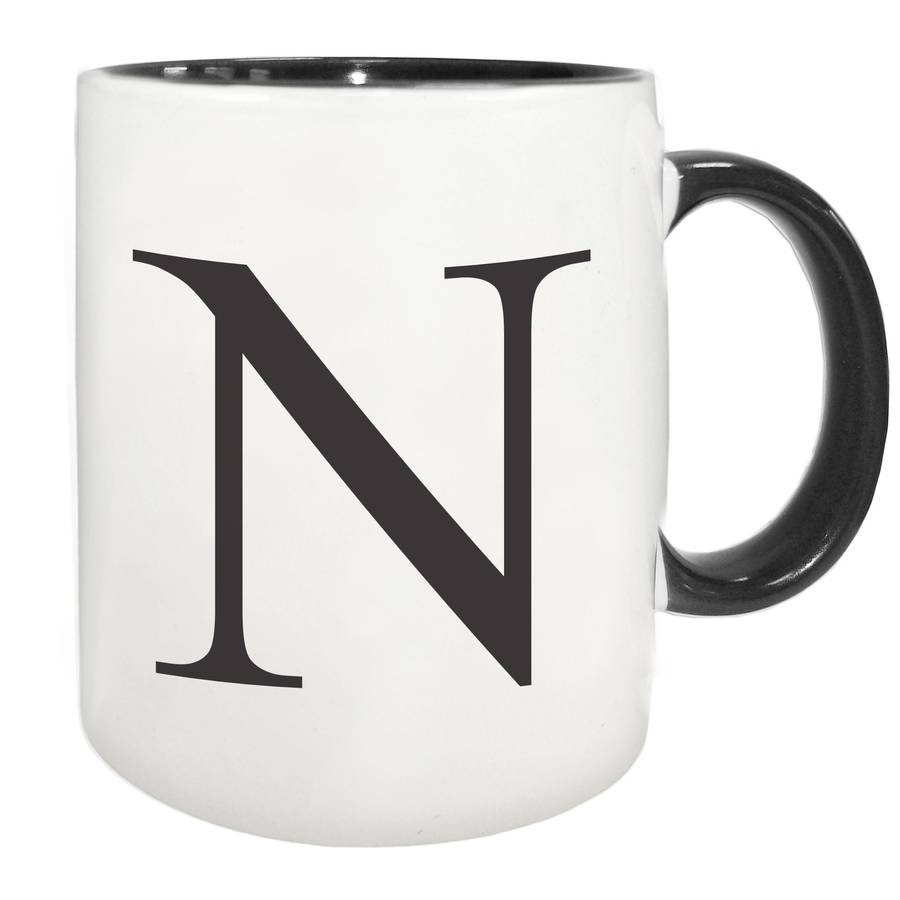 large initial mug