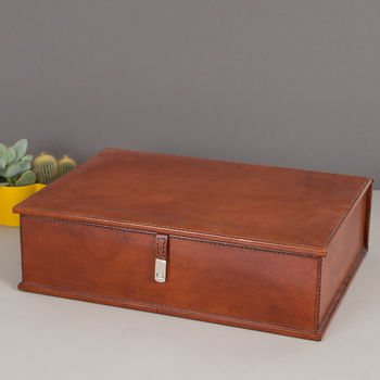 Personalised Leather Document Box File, 3 of 8