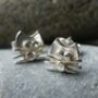 Silver Cat Stud Earrings, thumbnail 1 of 2