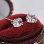 Genuine Clear Topaz Stud Earrings Sterling Silver, thumbnail 3 of 11
