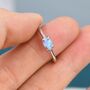 Sterling Silver Clawed Blue Opal Oval Ring, thumbnail 11 of 12