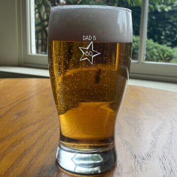 Personalised 60th Birthday Gift Star Pint Glass, 2 of 5