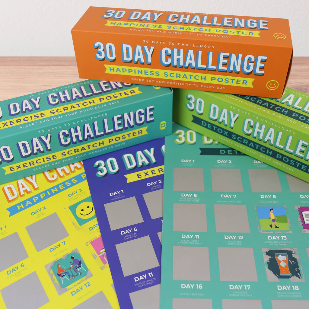 30 DAY CHALLENGE - Exercise Scratch Off Poster – RF Home Co