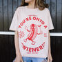 You’re Onto A Wiener Women’s Hot Dog Graphic T Shirt, thumbnail 1 of 3