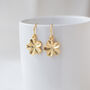 Gold Plated Flower Dangle Earrings, thumbnail 4 of 10