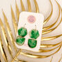 Transparent Green Drop Statement Earrings For Her, thumbnail 3 of 8