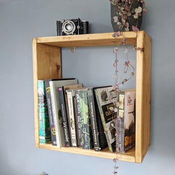 Wide Reclaimed Wooden Book Shelf, 4 of 4
