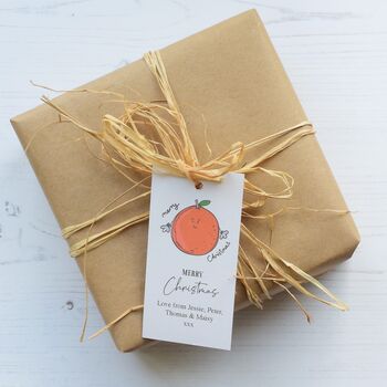 10 Personalised Christmas Satsuma Christmas Gift Tags, 4 of 4