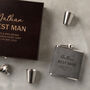 Personalised Best Man Hip Flask Gift Set, thumbnail 2 of 9