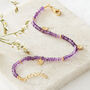 Amethyst Beaded Gold Plated Silver Friendship Bracelet, thumbnail 2 of 9