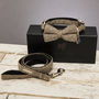 Beaufort Tweed Dog Collar Bow Tie Lead Set, thumbnail 1 of 6