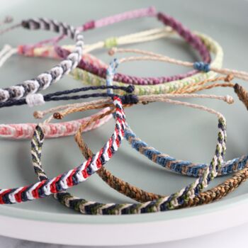 Handmade Woven Macrame Waterproof String Bracelet, 6 of 10