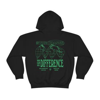 'Be The Change' Retro Style Environmental Hoodie, 5 of 12