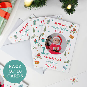 Personalised ‘My 1st Christmas’ Photo Upload Cards – Pack Of 10, 3 of 7