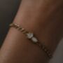 Waterproof Gold Charm Bezel Cz Charm Bracelet, Adjustable Everyday 18 K Gold Bracelet Gift For Her, thumbnail 2 of 12